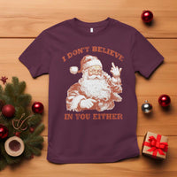 Retro Funny Santa T Shirt I Don't Believe In You Either 90s Christmas - Wonder Print Shop