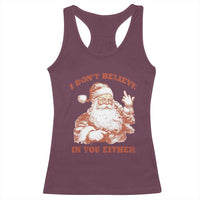 Retro Funny Santa Racerback Tank Top I Don't Believe In You Either 90s Christmas - Wonder Print Shop