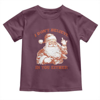 Retro Funny Santa Toddler T Shirt I Don't Believe In You Either 90s Christmas - Wonder Print Shop