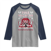 Christmas Yule Shall Not Pass Raglan Shirt Fantasy Movie Ugly Xmas - Wonder Print Shop