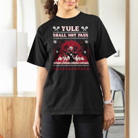 Christmas Yule Shall Not Pass T Shirt For Women Fantasy Movie Ugly Xmas - Wonder Print Shop