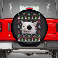 Woman Yelling At A Cat Ugly Christmas Spare Tire Cover Funny Cat Meme Matching Couple Christmas Pajama - Wonder Print Shop