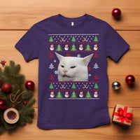 Woman Yelling At A Cat Ugly Christmas T Shirt Funny Cat Meme Matching Couple Christmas Pajama - Wonder Print Shop