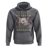 Woman Yelling At A Cat Ugly Christmas Hoodie Funny Cat Meme Matching Couple Christmas Pajama - Wonder Print Shop