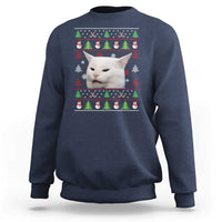 Woman Yelling At A Cat Ugly Christmas Sweatshirt Funny Cat Meme Matching Couple Christmas Pajama - Wonder Print Shop