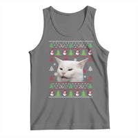 Woman Yelling At A Cat Ugly Christmas Tank Top Funny Cat Meme Matching Couple Christmas Pajama - Wonder Print Shop