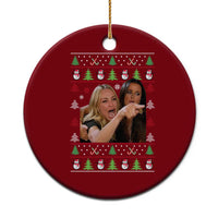 Woman Yelling At A Cat Ugly Christmas Ceramic Ornament Funny Meme Matching Couple Christmas Pajama - Wonder Print Shop