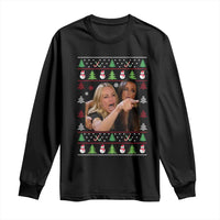 Woman Yelling At A Cat Ugly Christmas Long Sleeve Shirt Funny Meme Matching Couple Christmas Pajama - Wonder Print Shop