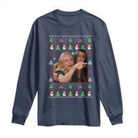 Woman Yelling At A Cat Ugly Christmas Long Sleeve Shirt Funny Meme Matching Couple Christmas Pajama - Wonder Print Shop