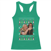 Woman Yelling At A Cat Ugly Christmas Racerback Tank Top Funny Meme Matching Couple Christmas Pajama - Wonder Print Shop