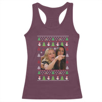 Woman Yelling At A Cat Ugly Christmas Racerback Tank Top Funny Meme Matching Couple Christmas Pajama - Wonder Print Shop