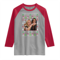Woman Yelling At A Cat Ugly Christmas Raglan Shirt Funny Meme Matching Couple Christmas Pajama - Wonder Print Shop
