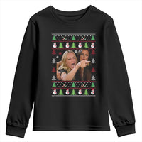 Woman Yelling At A Cat Ugly Christmas Youth Sweatshirt Funny Meme Matching Couple Christmas Pajama - Wonder Print Shop