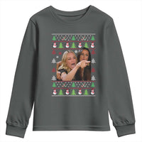 Woman Yelling At A Cat Ugly Christmas Youth Sweatshirt Funny Meme Matching Couple Christmas Pajama - Wonder Print Shop
