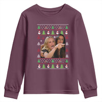 Woman Yelling At A Cat Ugly Christmas Youth Sweatshirt Funny Meme Matching Couple Christmas Pajama - Wonder Print Shop