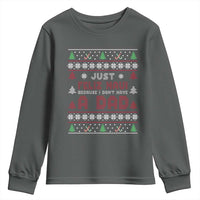Just Feliz Navi Because I Dont Have A Dad Ugly Christmas Youth Sweatshirt - Wonder Print Shop