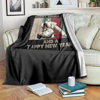 Jiu Jitsu Christmas Throw Blanket Retro Merry Choke Mas Tappy New Year Martial Arts BJJ Lover - Wonder Print Shop