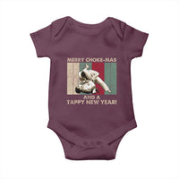 Jiu Jitsu Christmas Baby Onesie Retro Merry Choke Mas Tappy New Year Martial Arts BJJ Lover - Wonder Print Shop
