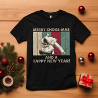 Jiu Jitsu Christmas T Shirt Retro Merry Choke Mas Tappy New Year Martial Arts BJJ Lover - Wonder Print Shop