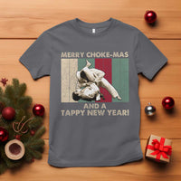 Jiu Jitsu Christmas T Shirt Retro Merry Choke Mas Tappy New Year Martial Arts BJJ Lover - Wonder Print Shop