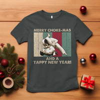 Jiu Jitsu Christmas T Shirt Retro Merry Choke Mas Tappy New Year Martial Arts BJJ Lover - Wonder Print Shop