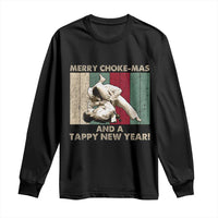Jiu Jitsu Christmas Long Sleeve Shirt Retro Merry Choke Mas Tappy New Year Martial Arts BJJ Lover - Wonder Print Shop