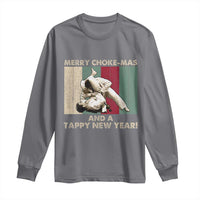 Jiu Jitsu Christmas Long Sleeve Shirt Retro Merry Choke Mas Tappy New Year Martial Arts BJJ Lover - Wonder Print Shop