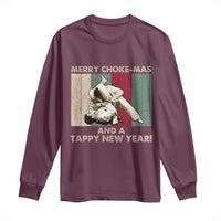 Jiu Jitsu Christmas Long Sleeve Shirt Retro Merry Choke Mas Tappy New Year Martial Arts BJJ Lover - Wonder Print Shop