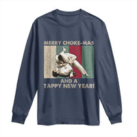 Jiu Jitsu Christmas Long Sleeve Shirt Retro Merry Choke Mas Tappy New Year Martial Arts BJJ Lover - Wonder Print Shop
