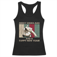 Jiu Jitsu Christmas Racerback Tank Top Retro Merry Choke Mas Tappy New Year Martial Arts BJJ Lover - Wonder Print Shop