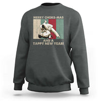 Jiu Jitsu Christmas Sweatshirt Retro Merry Choke Mas Tappy New Year Martial Arts BJJ Lover - Wonder Print Shop