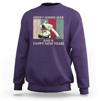 Jiu Jitsu Christmas Sweatshirt Retro Merry Choke Mas Tappy New Year Martial Arts BJJ Lover - Wonder Print Shop