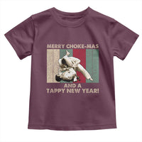 Jiu Jitsu Christmas Toddler T Shirt Retro Merry Choke Mas Tappy New Year Martial Arts BJJ Lover - Wonder Print Shop