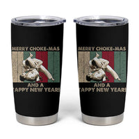 Jiu Jitsu Christmas Tumbler Cup Retro Merry Choke Mas Tappy New Year Martial Arts BJJ Lover - Wonder Print Shop