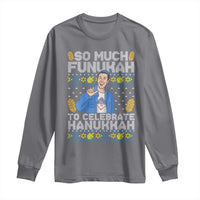 Funny Ugly Hanukkah Long Sleeve Shirt So Much Funukah To Celebrate Hanukkah Sandler - Wonder Print Shop