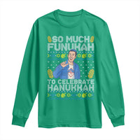 Funny Ugly Hanukkah Long Sleeve Shirt So Much Funukah To Celebrate Hanukkah Sandler - Wonder Print Shop
