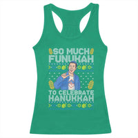 Funny Ugly Hanukkah Racerback Tank Top So Much Funukah To Celebrate Hanukkah Sandler - Wonder Print Shop