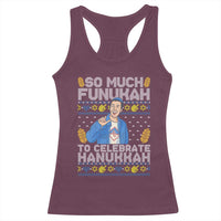Funny Ugly Hanukkah Racerback Tank Top So Much Funukah To Celebrate Hanukkah Sandler - Wonder Print Shop