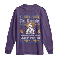 Funny Ugly Hanukkah Long Sleeve Shirt Mr Dreidel Dj Chanukkah Jewish - Wonder Print Shop