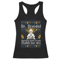 Funny Ugly Hanukkah Racerback Tank Top Mr Dreidel Dj Chanukkah Jewish - Wonder Print Shop