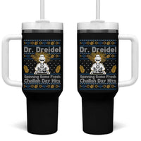 Funny Ugly Hanukkah Tumbler With Handle Mr Dreidel Dj Chanukkah Jewish - Wonder Print Shop