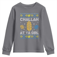 Funny Ugly Hanukkah Youth Sweatshirt Challah At Ya Girl Matching - Wonder Print Shop
