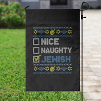 Nice Naughty Jewish Ugly Hanukkah Garden Flag Chanukah Jew Gift - Wonder Print Shop