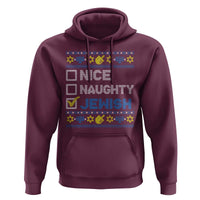 Nice Naughty Jewish Ugly Hanukkah Hoodie Chanukah Jew Gift - Wonder Print Shop