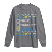 Nice Naughty Jewish Ugly Hanukkah Long Sleeve Shirt Chanukah Jew Gift - Wonder Print Shop