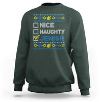 Nice Naughty Jewish Ugly Hanukkah Sweatshirt Chanukah Jew Gift - Wonder Print Shop