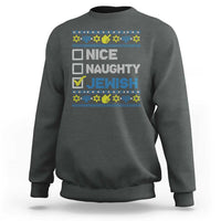 Nice Naughty Jewish Ugly Hanukkah Sweatshirt Chanukah Jew Gift - Wonder Print Shop