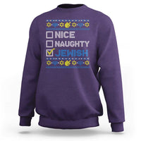 Nice Naughty Jewish Ugly Hanukkah Sweatshirt Chanukah Jew Gift - Wonder Print Shop
