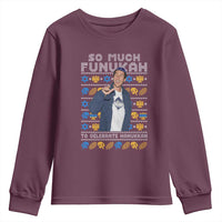 Funny Ugly Hanukkah Youth Sweatshirt Sandler So Much Funukah To Celebrate Hanukkah - Wonder Print Shop