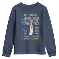 Funny Ugly Hanukkah Youth Sweatshirt Sandler So Much Funukah To Celebrate Hanukkah - Wonder Print Shop